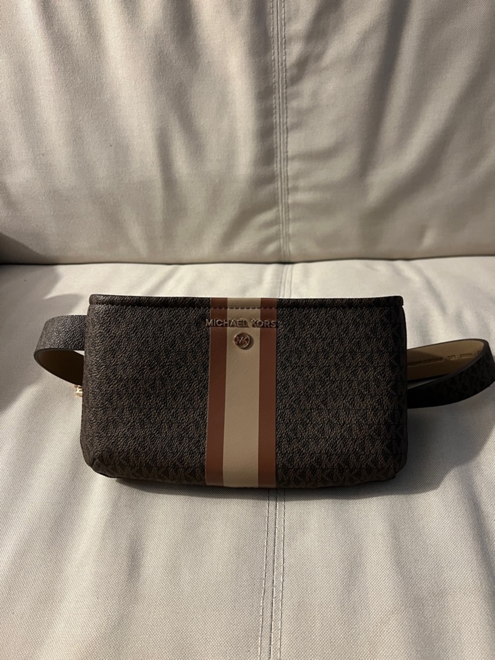 Michael Kors Brown Signature Canvas Belt Bag